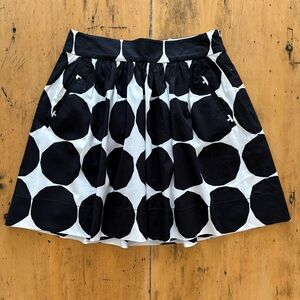 Banana Republic x Marimekko Black and White Polka Dot Mini Skirt EUC US 00P